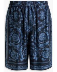 Versace - Printed Silk-Twill Shorts - Lyst