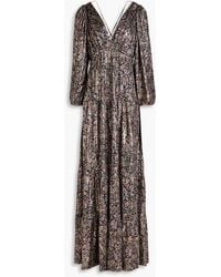 Ba&sh - Glady Tiered Metallic Paisley-print Jersey Maxi Dress - Lyst