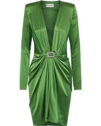 Alexandre Vauthier - Buckle-embellished Stretch-silk Satin Dress - Lyst
