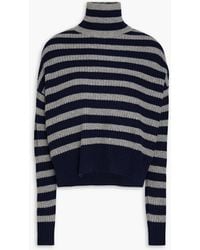 Autumn Cashmere - Striped Cashmere Turtleneck Sweater - Lyst