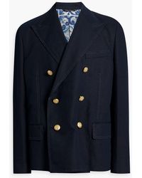 Dolce & Gabbana - Double-breasted Linen And Cotton-blend Canvas Blazer - Lyst