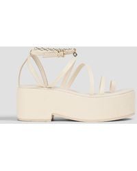 Maje - Chain-Embellished Leather Platform Sandals - Lyst