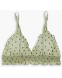 Love Stories - reggipetto Ruffled Glittered Polka-dot Tulle Soft-cup Triangle Bra - Lyst