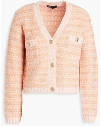 Maje - Bouclé-knit Cotton-blend Cardigan - Lyst