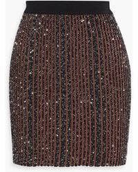 Missoni - Sequin-Embellished Ribbed-Knit Mini Skirt - Lyst