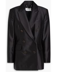 Zimmermann - Double-Breasted Wool And Silk-Blend Gabardine Tuxedo Jacket - Lyst