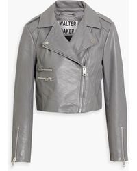 Walter Baker - Jenny Cropped Leather Biker Jacket - Lyst