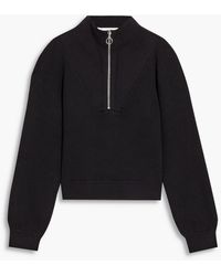 Jonathan Simkhai Synthetic French Cotton-blend Terry Top in Black Womens Clothing Jumpers and knitwear Zipped sweaters 