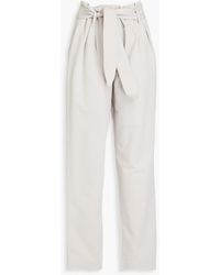 Emporio Armani - Stretch Cotton-blend Twill Tapered Pants - Lyst