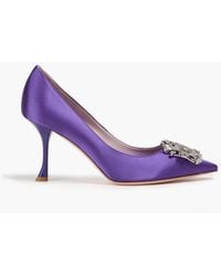Roger Vivier - Crystal-embellished Satin Pumps - Lyst