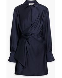 Jonathan Simkhai - Talit Draped Satin-Crepe Mini Dress - Lyst