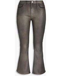 FRAME - Le Crop Mini Boot Coated High-rise Bootcut Jeans - Lyst