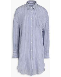 Brunello Cucinelli - Striped Linen And Silk-Blend Shirt - Lyst