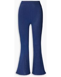 Calle Del Mar - Ribbed-knit Flared Pants - Lyst