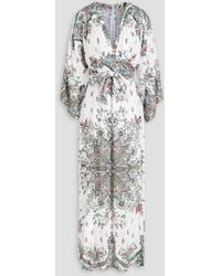 Melissa Odabash - Juniper Pleated Floral-print Mousseline Midi Dress - Lyst
