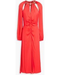 Veronica Beard - Fayla Cutout Silk-blend Satin Midi Dress - Lyst
