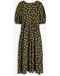 Stine Goya - Amelia midikleid aus seersucker mit polka-dots - Lyst