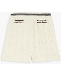 Alessandra Rich - Embellished Cable-knit Cotton-blend Shorts - Lyst