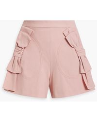 RED Valentino - Bow-detailed Twill Shorts - Lyst