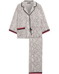 DKNY Pyjama aus satin mit schlangenprint - Mehrfarbig