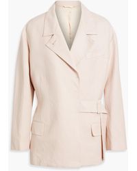 Acne Studios - Belted Wool And Hemp-blend Twill Blazer - Lyst