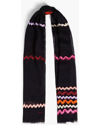 Paul Smith - Embroidered Wool-gauze Scarf - Lyst