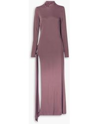 The Attico - Tie-detailed Cutout Jersey Maxi Dress - Lyst