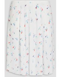 Emporio Armani - Pleated Printed Crepon Skirt - Lyst