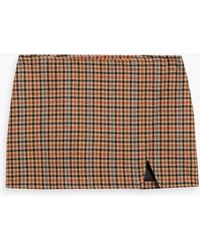 A.L.C. - Rylee Wrap-effect Houndstooth Wool-blend Tweed Mini Skirt - Lyst