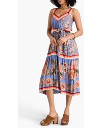 open lace back dress Farm Rio Women's Delicate Fruit Garden Midi Dress  Saint Bernard