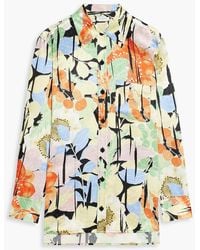 Equipment - Bradner Floral-print Silk-satin Jacquard Shirt - Lyst