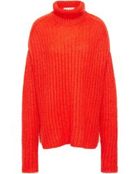 Marni - Oversized Open-knit Mohair-blend Turtleneck Sweater - Lyst