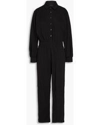 ATM - Shirred Cotton-jersey Jumpsuit - Lyst