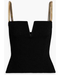 Galvan London - Ophelia Chain-embellished Ribbed-knit Top - Lyst