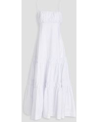 Nicholas - Didi Gathered Cotton-poplin Maxi Dress - Lyst