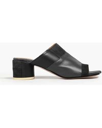 MM6 by Maison Martin Margiela - Leather And Suede Mules - Lyst