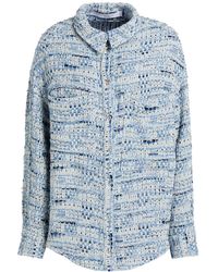IRO Canelle Cotton-blend Tweed Shirt - Blue
