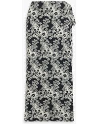 TOTEME - Floral-Print Stretch-Jersey Midi Wrap Skirt - Lyst