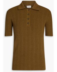 Nanushka - Elani Ribbed Cotton-blend Polo Shirt - Lyst
