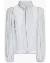 byTiMo - Tie-neck Chiffon Blouse - Lyst
