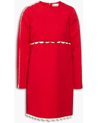 RED Valentino - Scalloped Crepe Mini Dress - Lyst