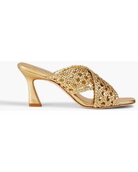 Stuart Weitzman - Thea 75 Woven Leather Mules - Lyst