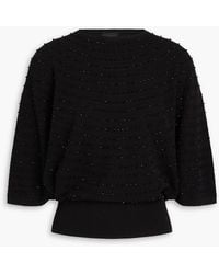 Emporio Armani - Crystal-embellished Cotton Sweater - Lyst