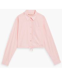 Marni - Cropped Cotton-poplin Shirt - Lyst