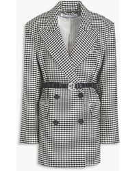 Veronica Beard - Hutchinson dickey double-breasted belted houndstooth tweed blazer - Lyst