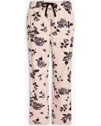 RED Valentino - Floral-print French Cotton-blend Terry Track Pants - Lyst