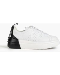Red(V) - Two-tone Perforated Leather Sneakers - Lyst