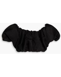 Aje. - Rivieria Off-the-shoulder Cropped Silk-taffeta Top - Lyst