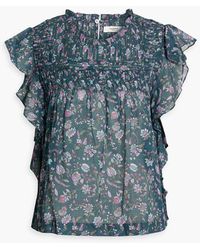 Isabel Marant - Layona Ruffled Floral-print Cotton-voile Top - Lyst