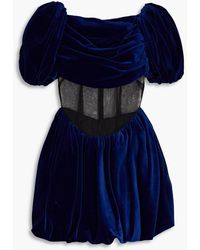 Simone Rocha - Tulle-paneled Cotton-velvet Mini Dress - Lyst